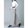 imagechouyatou Womens Casual Wide Leg Wool Blend Pants Baggy Culotte High Waisted Pleated Loose Long TrousersLight Grey