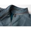 imagechouyatou Womens DenimPerformance Slim Asymmetric Zip Distressed Pu Leather Moto Biker Jacket