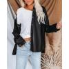 imagechouyatou Womens Fashion Long Sleeve Button Down Faux Leather Jacket Shackets