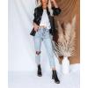 imagechouyatou Womens Fashion Long Sleeve Button Down Faux Leather Jacket Shackets