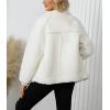 imagechouyatou Womens Winter Thicken Notch Lapel Zip Up Sherpa Fleece Lined Faux Suede Outerwear Jacket Coat