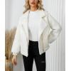 imagechouyatou Womens Winter Thicken Notch Lapel Zip Up Sherpa Fleece Lined Faux Suede Outerwear Jacket Coat