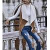 imagechouyatou Womens Casual Open Front Lapel Faux Suede Sleeveless Fleece Vest Jacket Coat