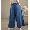 imagechouyatou Womens Casual Wide Leg Denim Pants Baggy Culotte Jeans Butterfly Print Loose Trousers