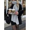 imagechouyatou Womens Fall Color Block Sweater Casual Loose Crewneck Knitted Pullover Jumper TopsBlack