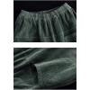 imagechouyatou Womens Harem Loose Corduroy Pants Elastic High Waisted Straight Wide Leg Trouser with Pockets