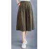 imagechouyatou Womens High Elastic Waisted Wide Leg Capris Business Casual Cropped Culotte Pants with Pockets