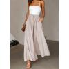 imagechouyatou Womens Summer High Waist Pants Wide Leg Drawstring Flowy Palazzo Paperbag Pants Culottes
