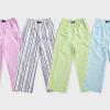 imagechouyatou Womens Wide Leg Striped Pants High Elastic Waisted Wide Leg Palazzo Pants with Pockets