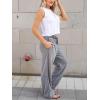 imagechouyatou Womens Winter Fuzzy Fleece Drawstring Waist Wide Leg Lounge Palazzo Pants