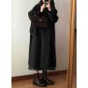 imagechouyatou Womens Winter Mid Long Wool Coat Double Breasted Business Casual Dressy Trench Coat Overcoat