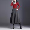 imagechouyatou Womens Wool Blend Culottes Capri Cropped Pants Pleated High Waist Wide Leg Palazzo Trousers