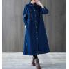 imagechouyatou Women Casual Spring Fall Ripped Distressed Button Down Maxi Long Denim Jean Jacket Trench Coat