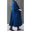imagechouyatou Women Casual Spring Fall Ripped Distressed Button Down Maxi Long Denim Jean Jacket Trench Coat