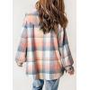 imagechouyatou Womens Fall Winter Sherpa Lined Plaid Jacket Loose Casual Button Down Checkered Hooded Coat