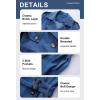 imagechouyatou Womens Fashion Notch Lapel Denim Trench Coat Double Breasted Belted Maxi Long Jean JacketBlue