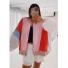 imagechouyatou Womens Oversized Color Block Splicing Y2K Bomber Jacket 2024 Fall Clothes Casual Loose Coat Outwear