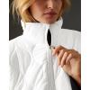 imagechouyatou Womens Oversized Pullover Puffer Jacket Quilted Lightweight Stand Collar Winter Padded Coat Tops
