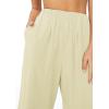 imagechouyatou Womens Summer Elastic Waist Wide Leg Linen Pants Casual Beach Palazzo Pants