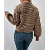 imagechouyatou Womens Vintage Houndstooth Plaid Button Down Tweed Cropped Shacket Jacket Wool Coat