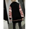 imagechouyatou Womens Warm Fuzzy Sherpa Fleece Aztec Print Zip Up Jackets Coat Overcoat