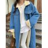 imagechouyatou Womens Warm Winter Windproof Sherpa Fleece Lined Long Denim Coat Trucker Jean Jacket Overcoat