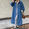 imagechouyatou Womens Warm Winter Windproof Sherpa Fleece Lined Long Denim Coat Trucker Jean Jacket Overcoat