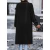 imagechouyatou Womens Winter Casual Sherpa Midi Long Coat Fuzzy Faux Fur Fleece Dressy Jacket Trench Coat