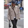 imagechouyatou Womens Winter Double Breasted Wool Blazer Jacket Business Casual Short Wool Pea Coat