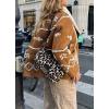 imagechouyatou Womens Winter Embroidery Faux Suede Jacket Button Down Sherpa Lined Jacket Coat