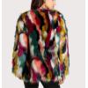imagechouyatou Womens Winter Fuzzy Open Front Faux Fur Jacket Multicolored Faux Fur Coat