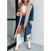 imagechouyatou Womens Winter Sherpa Lined Denim Jacket Open Front Long Jean Trench Coat Jacket
