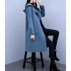 imagechouyatou Womens Winter Single Breasted Hooded Wool Coat Wool Blend Long Trench Pea Coat