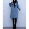 imagechouyatou Womens Winter Single Breasted Hooded Wool Coat Wool Blend Long Trench Pea Coat