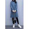 imagechouyatou Womens Winter Single Breasted Hooded Wool Coat Wool Blend Long Trench Pea Coat