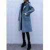 imagechouyatou Womens Winter Single Breasted Hooded Wool Coat Wool Blend Long Trench Pea Coat
