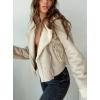 imagechouyatou Womens Winter Warm Shawl Collar Sherpa Lined Trucker Jacket Coat Outerwear