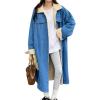imagechouyatou Womens Warm Winter Windproof Sherpa Fleece Lined Long Denim Coat Trucker Jean Jacket Overcoat