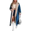 imagechouyatou Womens Winter Sherpa Lined Denim Jacket Open Front Long Jean Trench Coat Jacket