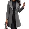 imagechouyatou Womens Winter Single Breasted Wool Coat Slim Fit Notch Collar Business Woolen Blazer Jacket