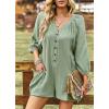 imagechouyatou Womens 34 Sleeve Wide Leg Summer Rompers Shorts Loose Fit Cute Casual Jumpsuits
