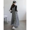 imagechouyatou Womens Casual Loose Fit Plaid Wide Leg Jumpsuits Baggy Cotton Bib Overalls Romper Pants