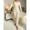 imagechouyatou Womens Comfy Animal Lounge Furry Sherpa Romper Onesie Pajamas Cute Hood Sleepwear Costume
