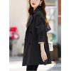 imagechouyatou Womens Fall Classic Notch Lapel Double Breasted Midi Long Trench Coat Overcoat