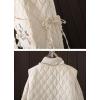 imagechouyatou Womens Fall Winter Floral Embroidered Button Down Cotton Quilted Puffer Down Vest Jacket Outerwear