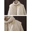 imagechouyatou Womens Fall Winter Floral Embroidered Button Down Cotton Quilted Puffer Down Vest Jacket Outerwear