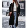 imagechouyatou Womens Fall Winter Open Front Fuzzy Sherpa Fleece Maxi Coat Duster Cardigan Jacket