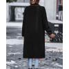 imagechouyatou Womens Fall Winter Open Front Fuzzy Sherpa Fleece Maxi Coat Duster Cardigan Jacket
