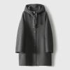 imagechouyatou Womens Hooded Oversized Wool Coat Single Breasted Work Office Wool Blend Overcoat with Hood