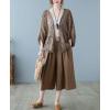 imagechouyatou Womens Sexy Hollow Out Eyelet Lace Embroidered Open Front Cardigan JacketBrown Coffee